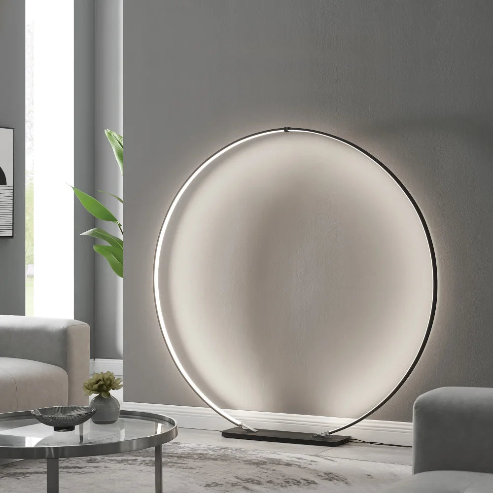 Lite Source LS-83895BLK Monita Black Circle Floor Lamp (Smaller)