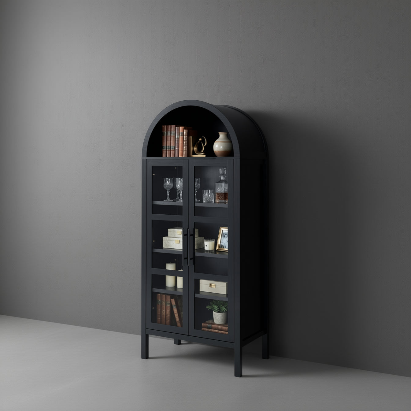 FOA SL-AC8001BK-3A Gateshead Black Arched Cabinet