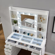 FOA 12000WH-SET White Vanity Cabinet w/ Stool