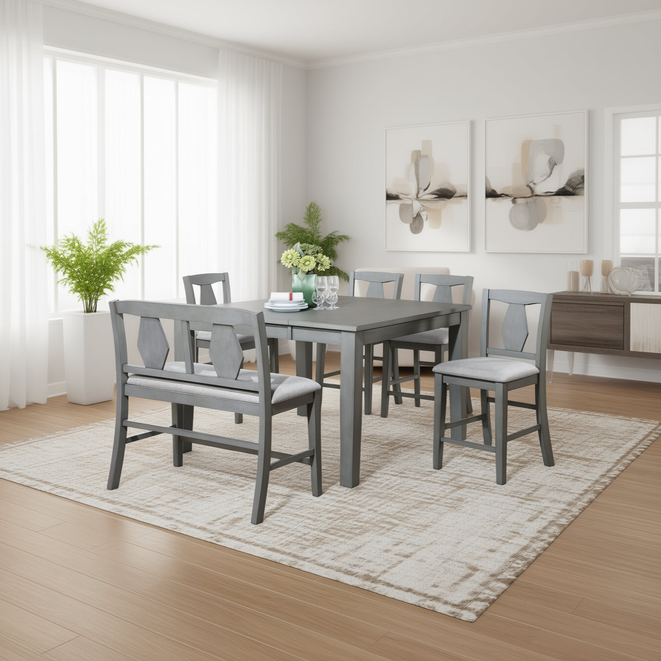 Urban Styles 2930 / 2932 Napa Gray 5 Piece Counter Height Set