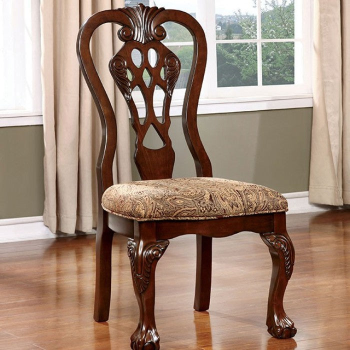 FOA CM3212 Elana Cherry 7 Piece Dining Set w/ Leaf