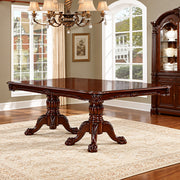 FOA CM3212 Elana Cherry 7 Piece Dining Set w/ Leaf