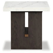 Ashley T779-3 Burkhaus Rectangular Marble End Table