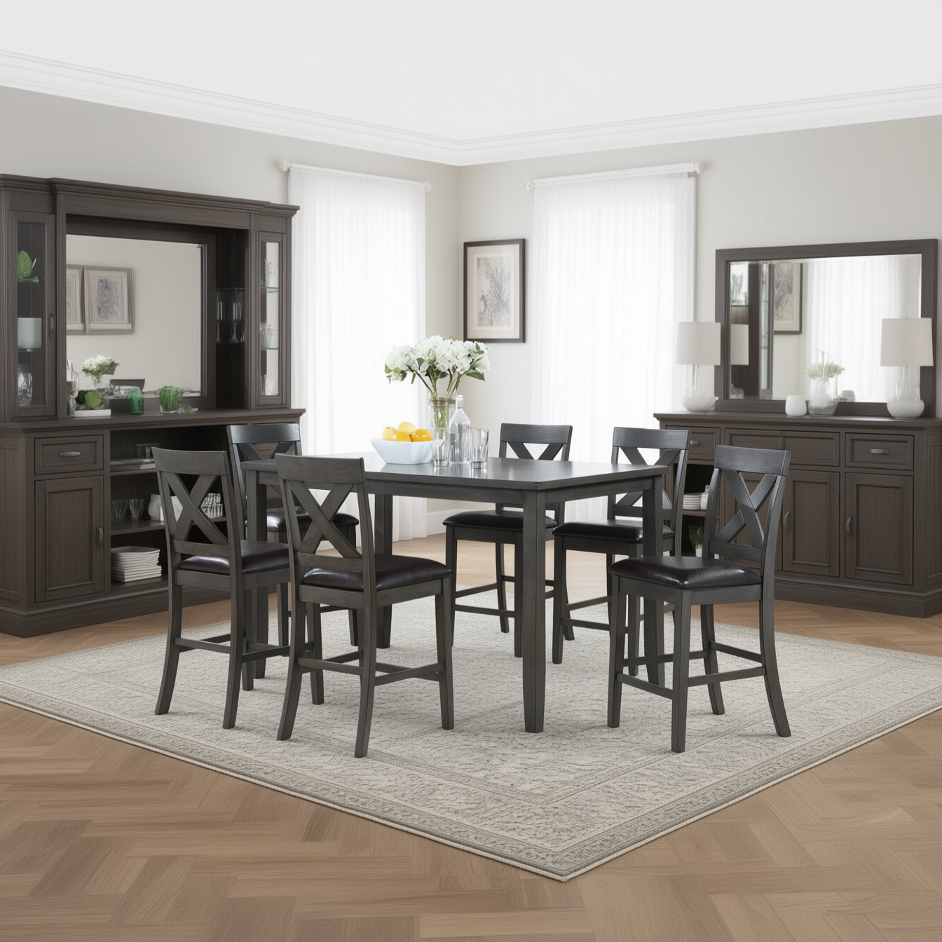 Urban Styles 2595 Palm Springs Gray 7 Piece Counter Height Pack