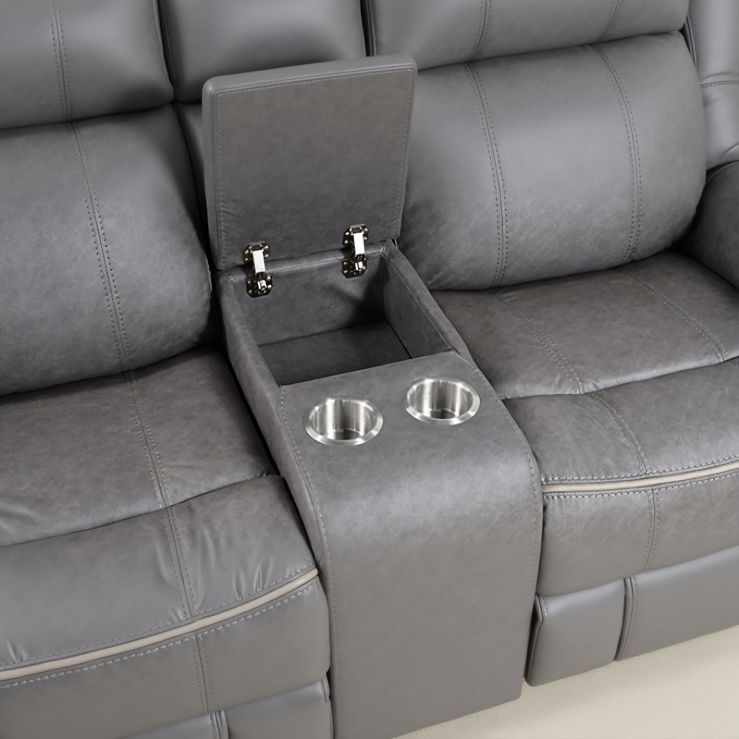 FOA NX6001WG-LV Agata Warm Gray Manual Glider Loveseat