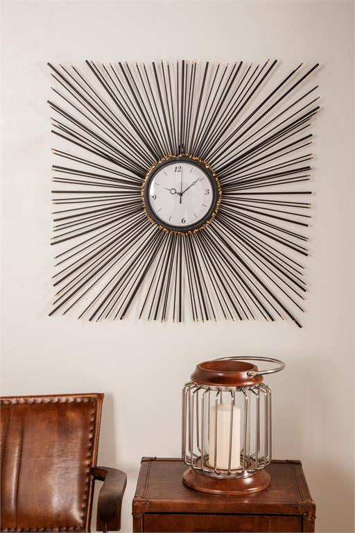 UMA 77637 Black Iron Modern Wall Clock