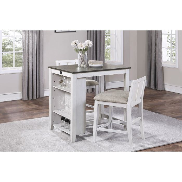 Homelegance 5773WH-32 Daye Gray White 3 Piece Counter Height Pack