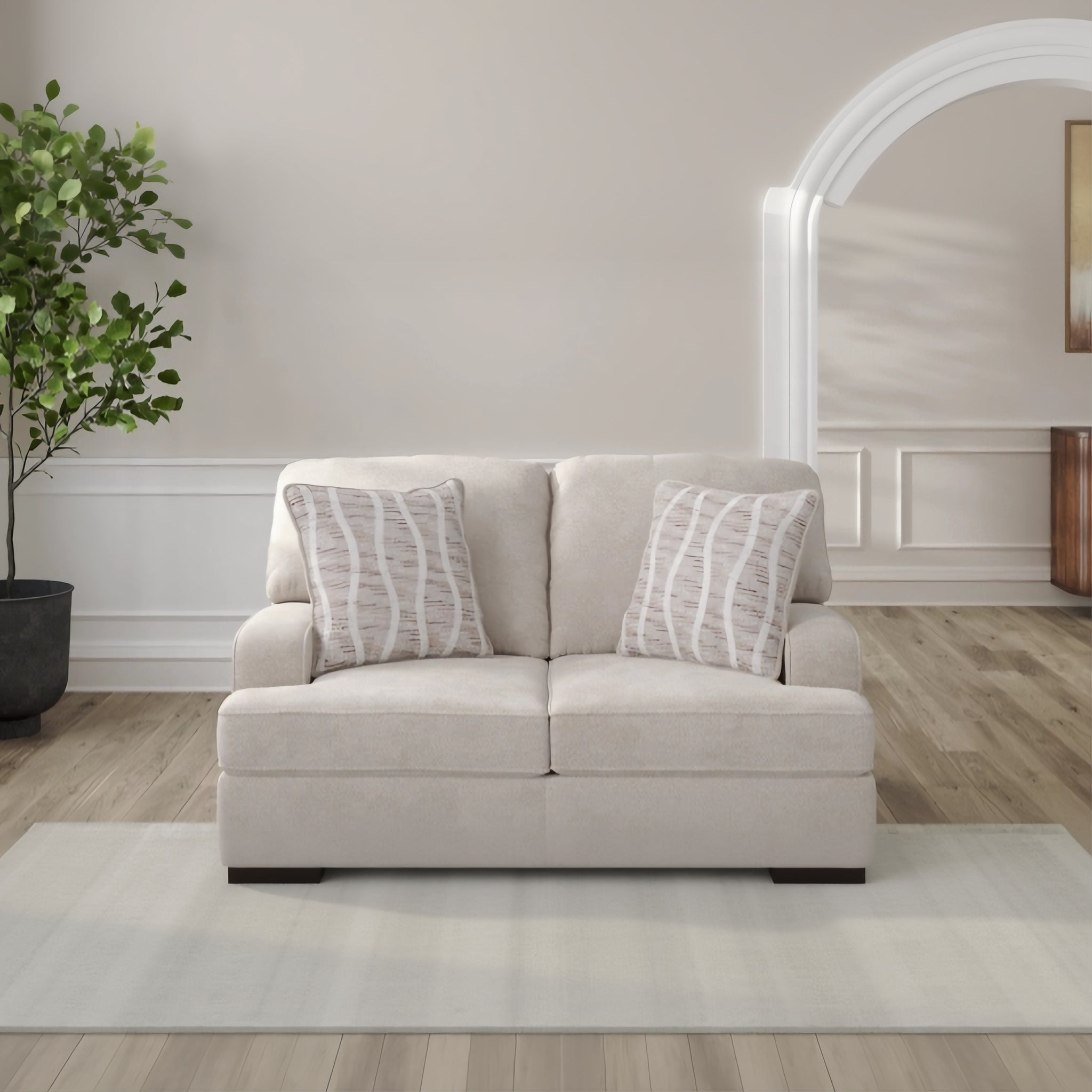 Ashley 5990235 High Profile Taupe Loveseat
