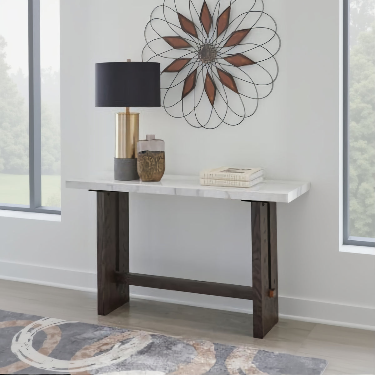 Ashley T779-4 Burkhaus Marble Sofa Table