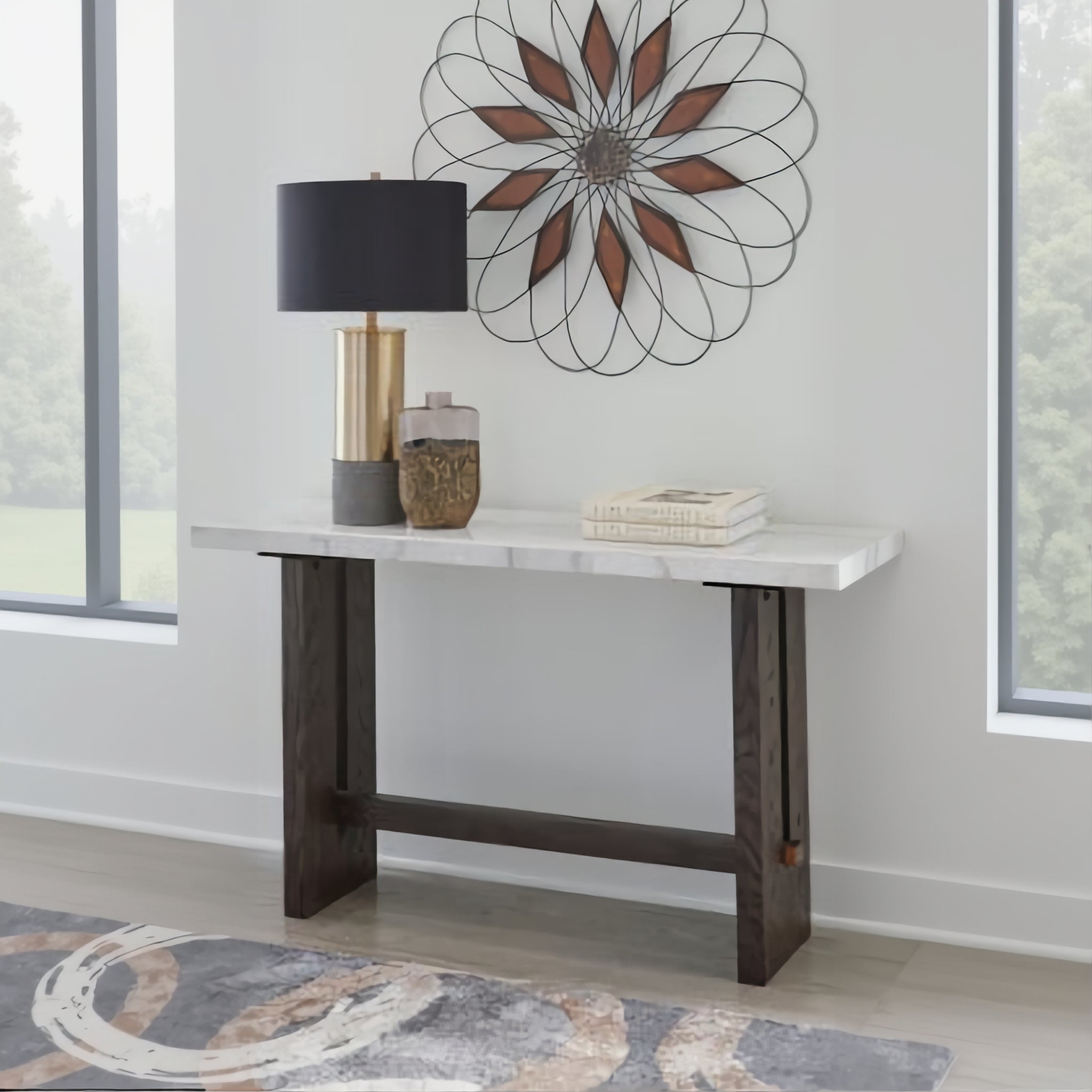 Ashley T779-4 Burkhaus Marble Sofa Table