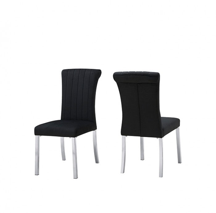 FOA FM37007SB-SC Holstebro Silver & Black Side Chair (Special Order)