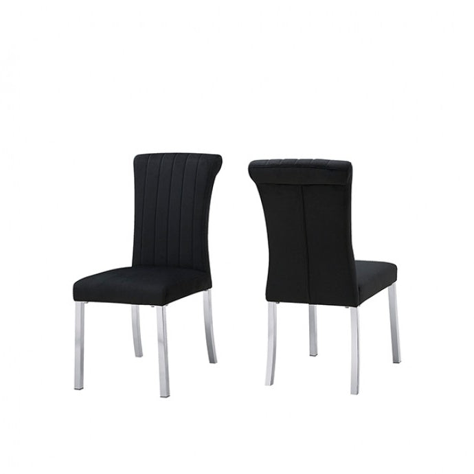 FOA FM37007SB-SC Holstebro Silver & Black Side Chair (Special Order)