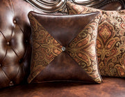 FOA FM65005BR Palencia Traditional Sofa Loveseat Set