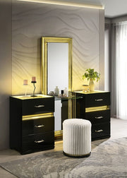 FOA FM72015BK-V Lucida Black LED Vanity w/ Stool