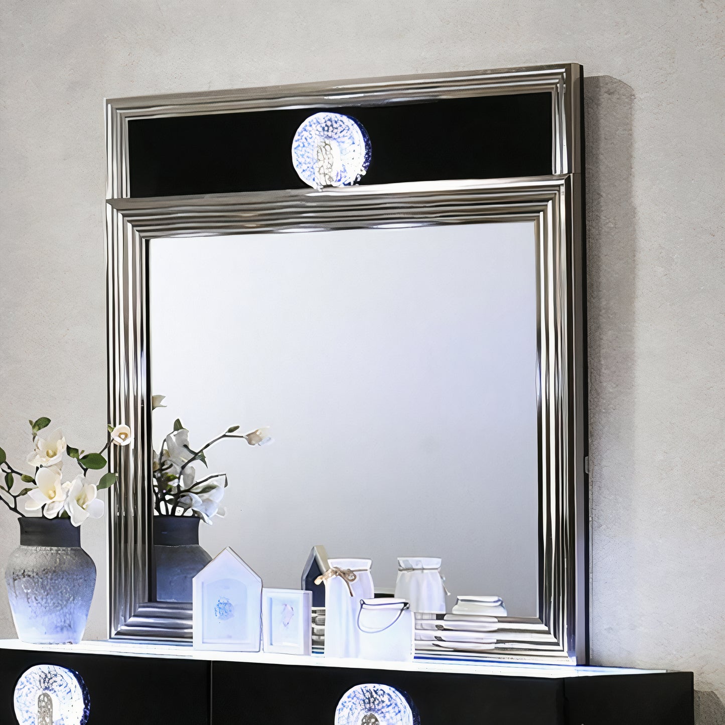 FOA FM72020DG-M Noire Gray & Black LED Mirror