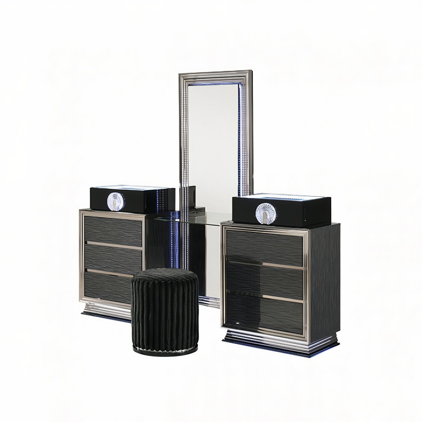 FOA FM72020DG-V-SET Noire LED Vanity w/ Stool Set