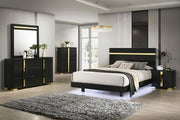 FOA FM7217BK-N Lillestrom Black & Gold Nightstand