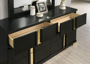 FOA FM7217BK-D Lillestrom Black & Gold Dresser