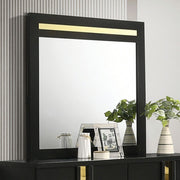 FOA FM7217BK-D/M Lillestrom Black & Gold Dresser Mirror Set