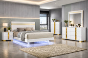 FOA FM7217WH-N Lillestrom White & Gold Nightstand