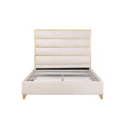 FOA FM77005GDWH-K-BED Andriola Gold & White Platform King Bed