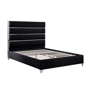 FOA FM77005SVBK-K-BED Andriola Silver & Black Platform King Bed