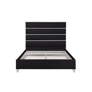 FOA FM77005SVBK-K-BED Andriola Silver & Black Platform King Bed
