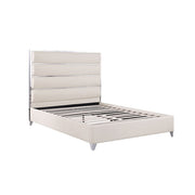 FOA FM77005SVWH-Q-BED Andriola Silver & White Platform Queen Bed