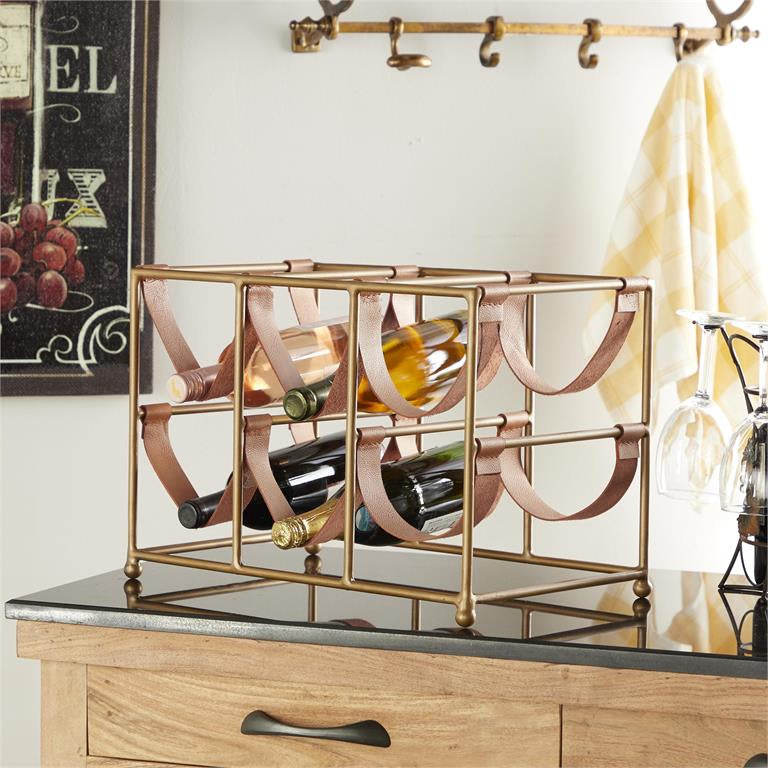 UMA 45281 Gold Metal Wine Rack