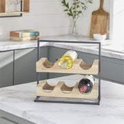UMA 77897 Brown Wood 6 Bottle Wine Rack
