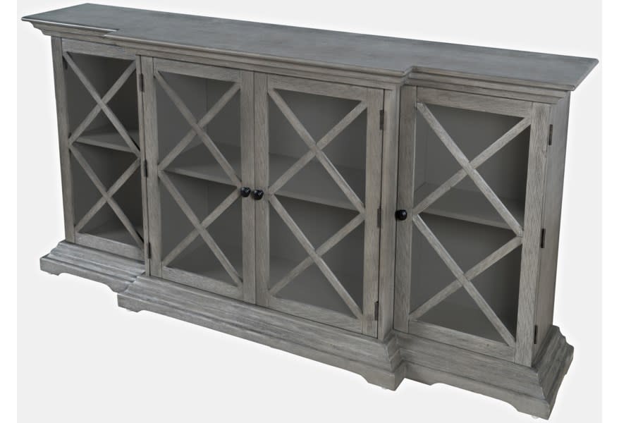 Jofran 2015-60 Carrington Grey 60" 4 Door Breakfront Cabinet