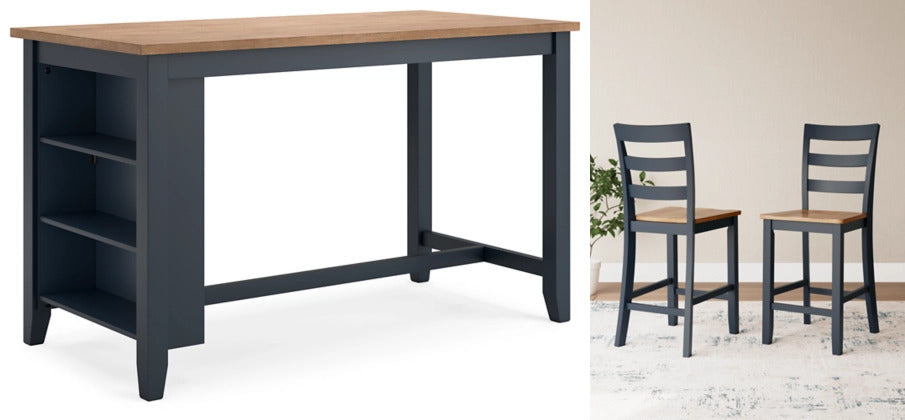 Ashley D399-13/124 Gesthaven Blue 5 Piece Counter Table Set
