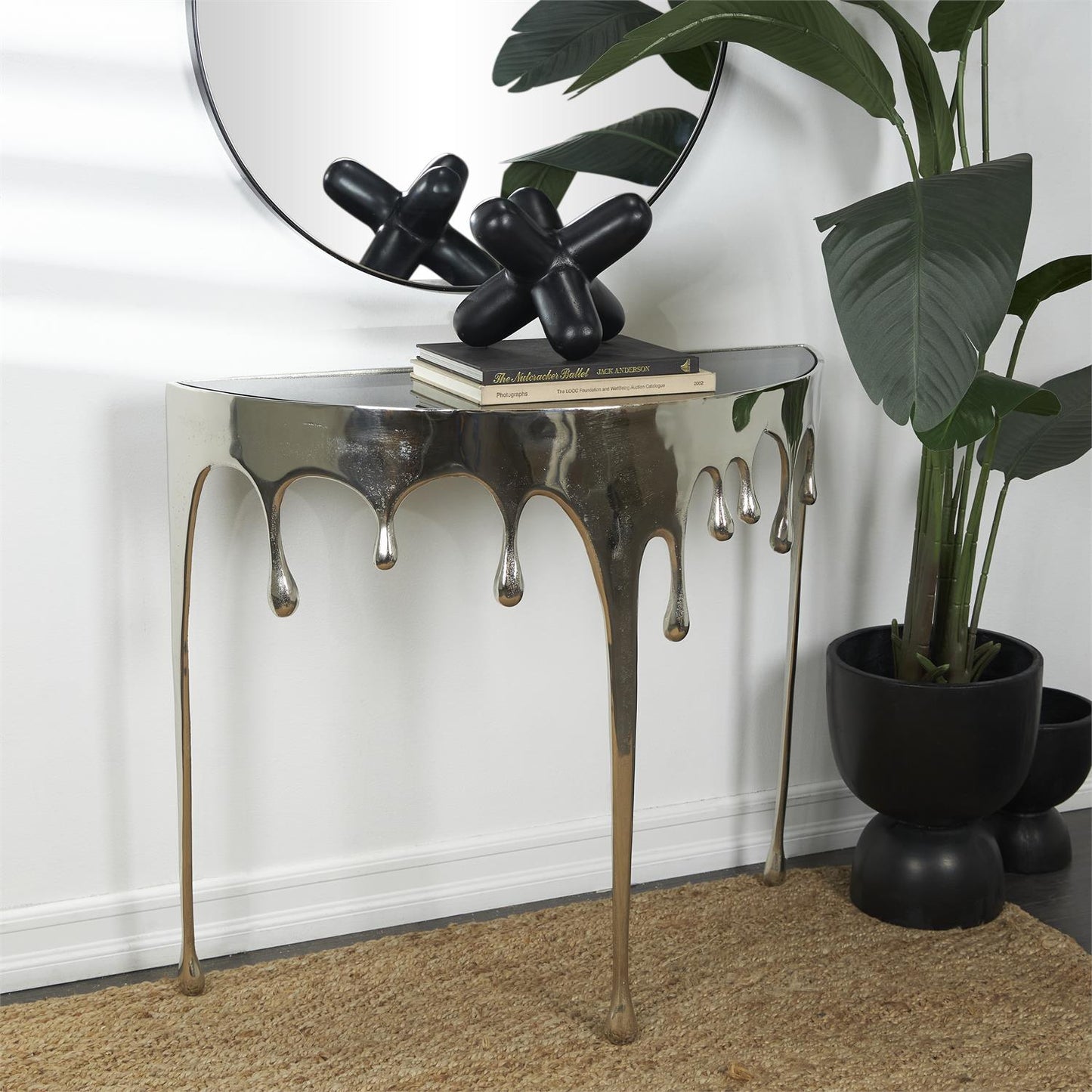 UMA 31534 Silver Aluminum Drip Sofa Table