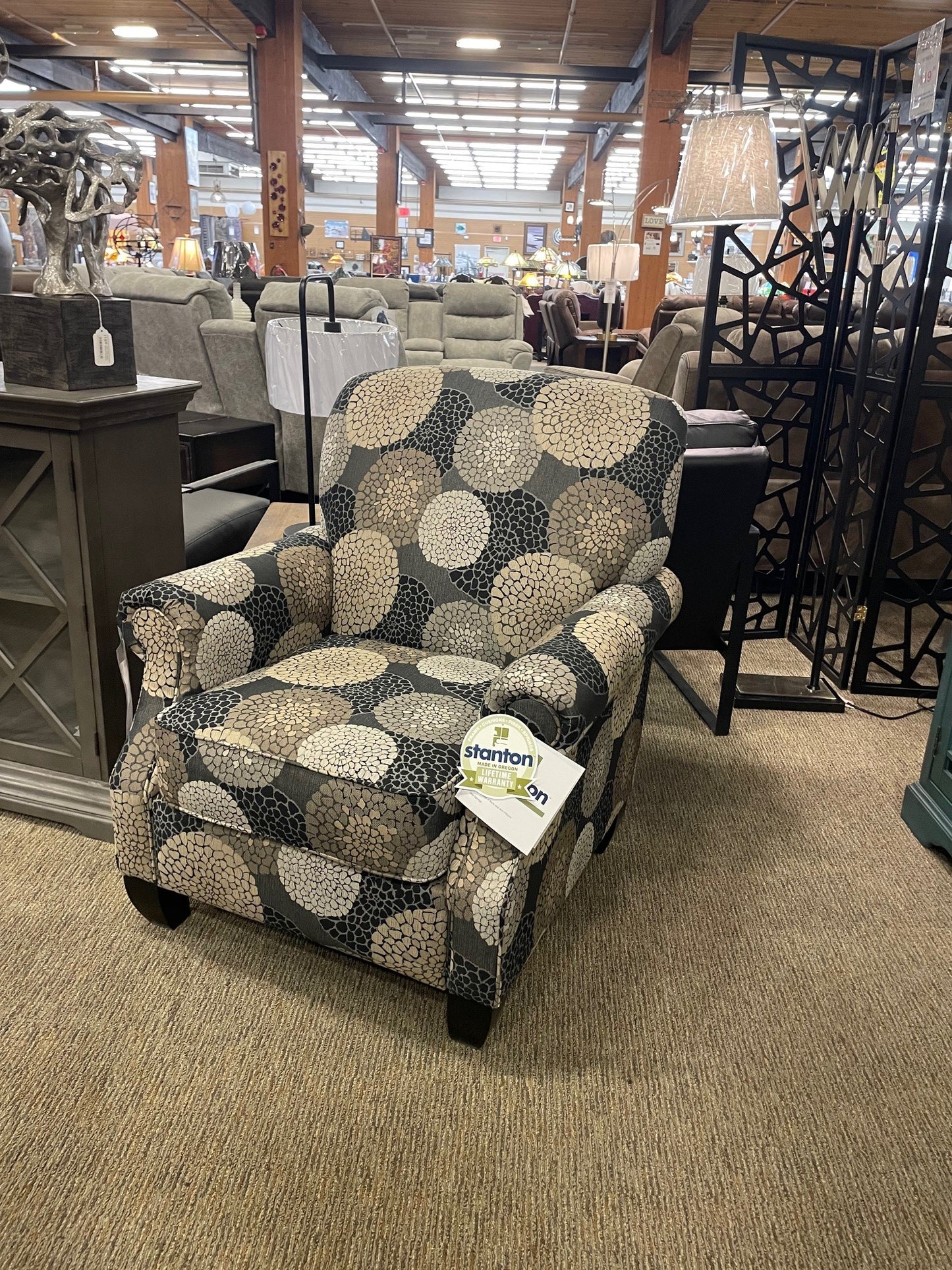Stanton 97907 Chair Chrysanthemum Granite W/ Espresso Leg