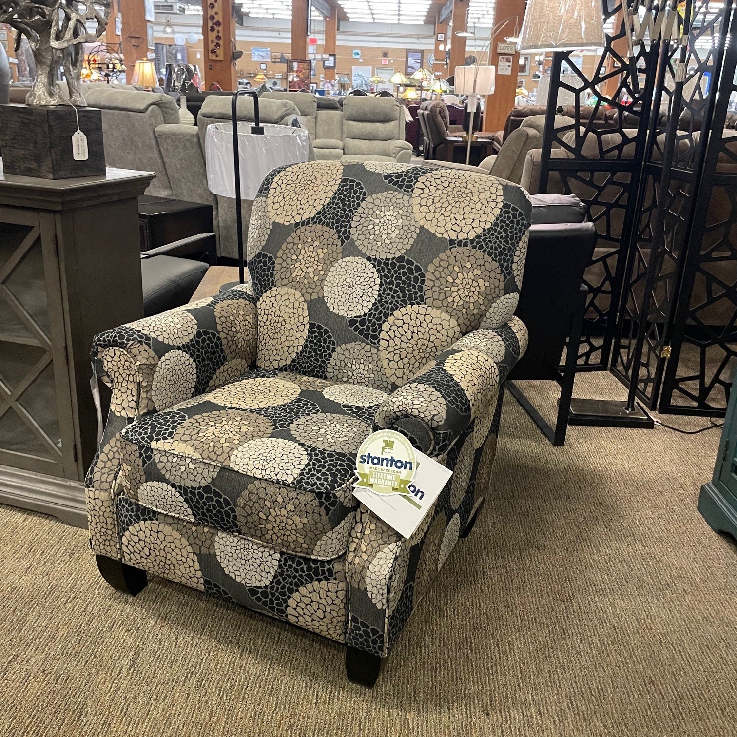 Stanton 97907 Chair Chrysanthemum Granite W/ Espresso Leg