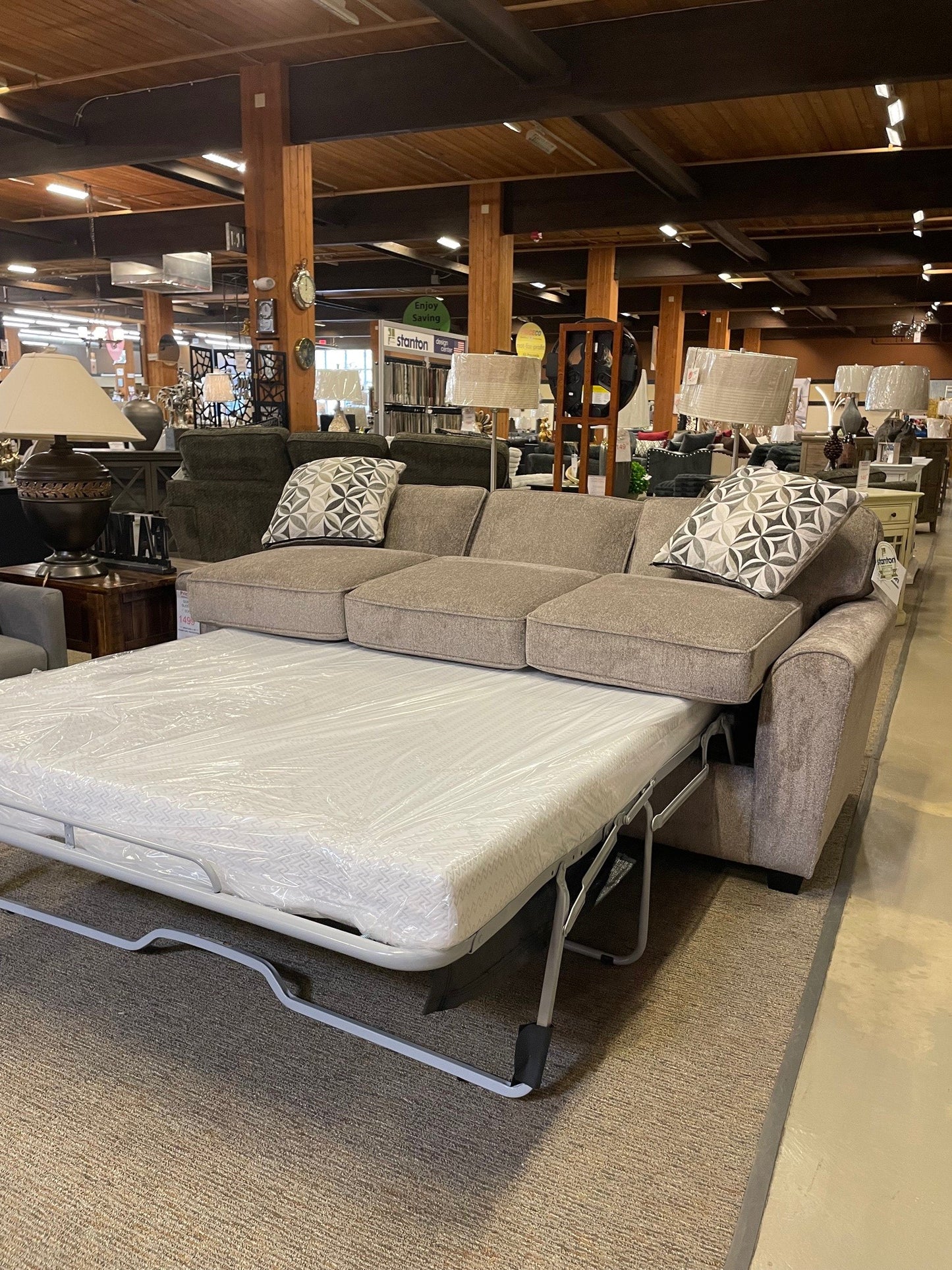 Stanton 64315 Lux Pewter Terrazzo White Gold Queen Sofa Sleeper