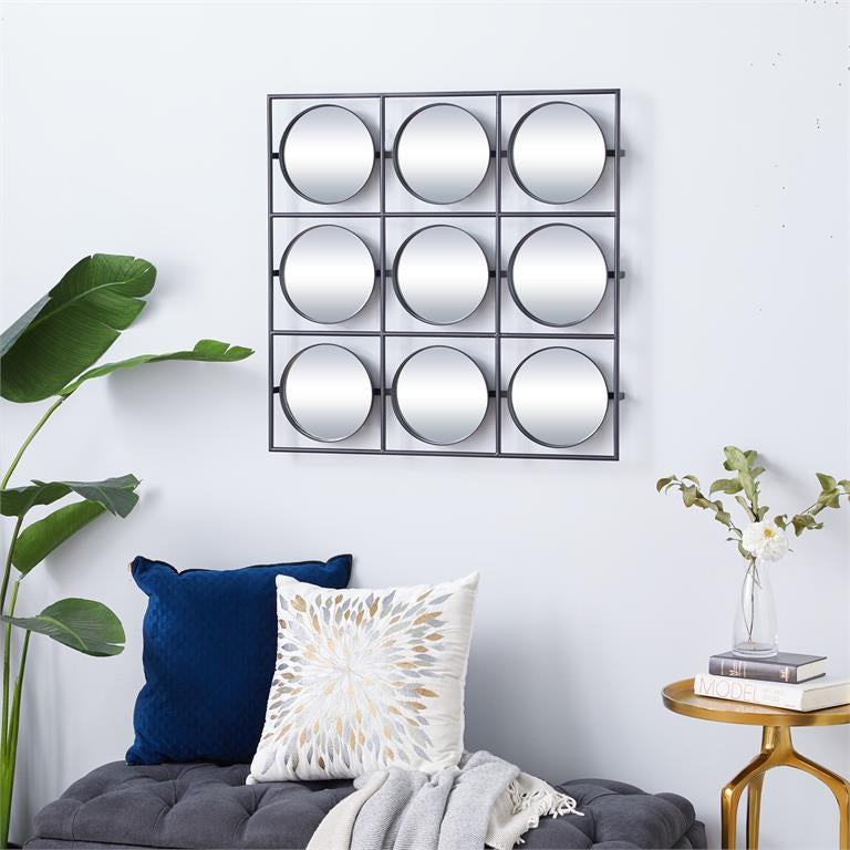 UMA 53342 Black Metal Modern Wall Mirror