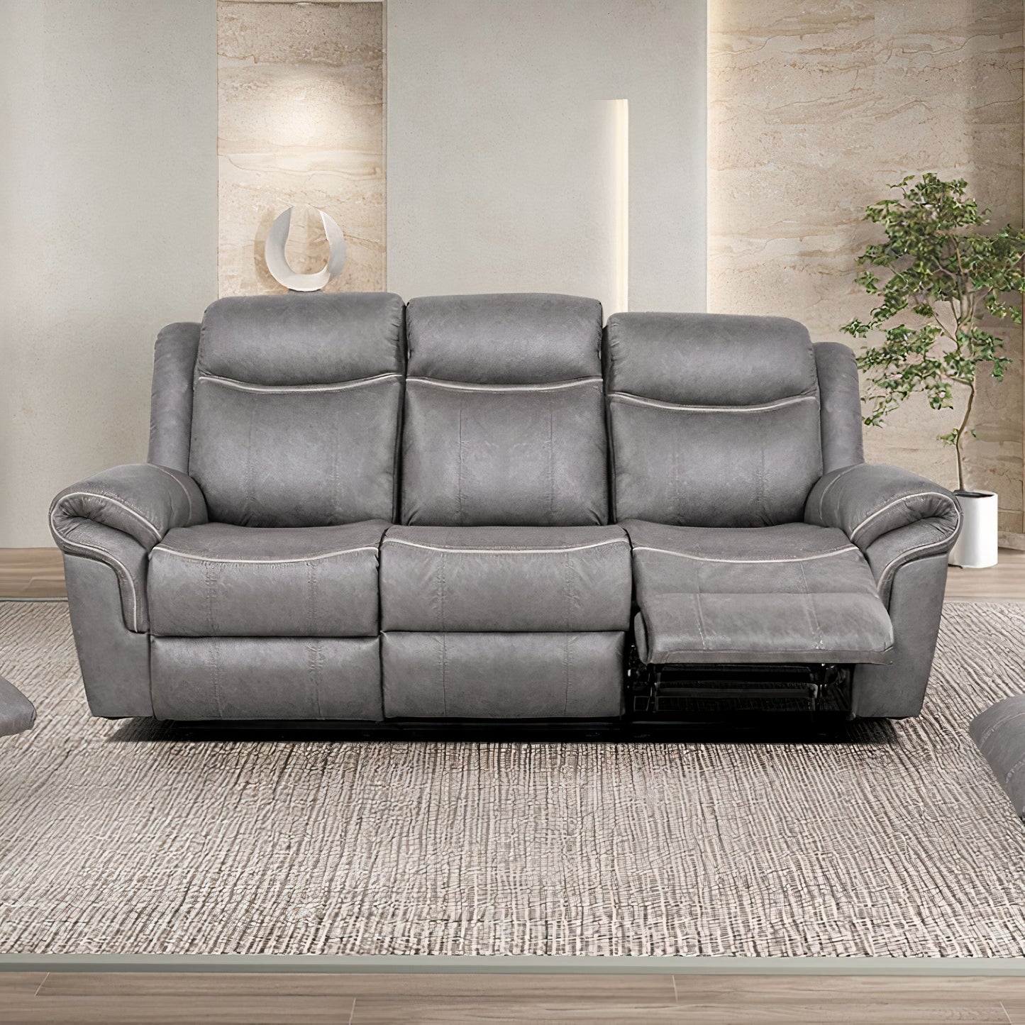 FOA NX6001WG-SF Agata Warm Gray Manual Sofa