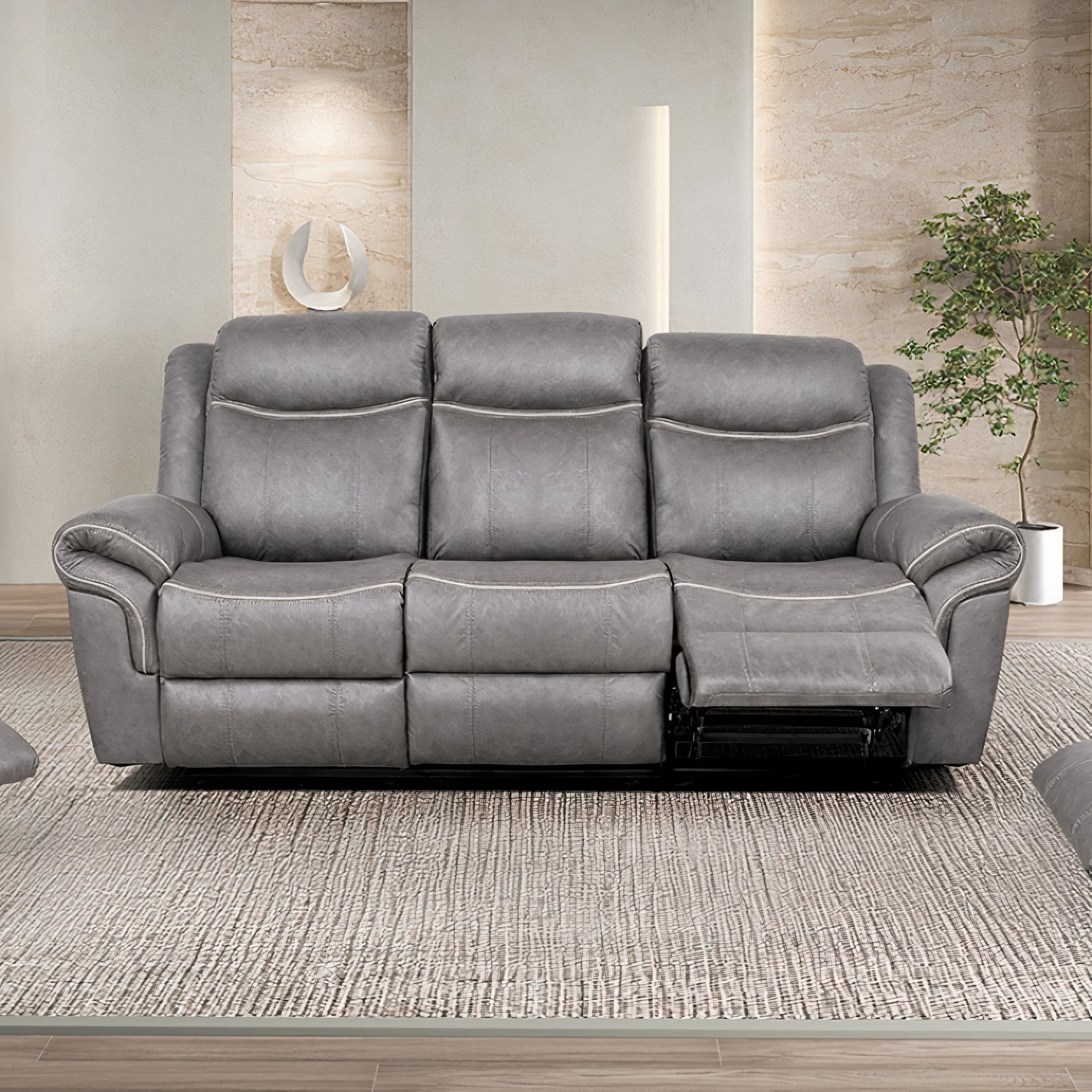 FOA NX6001WG-SF Agata Warm Gray Manual Sofa