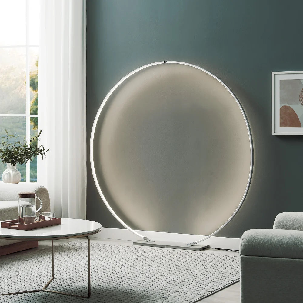 Lite Source LS-83895SILV Monita Silver Circle Floor Lamp (Smaller)