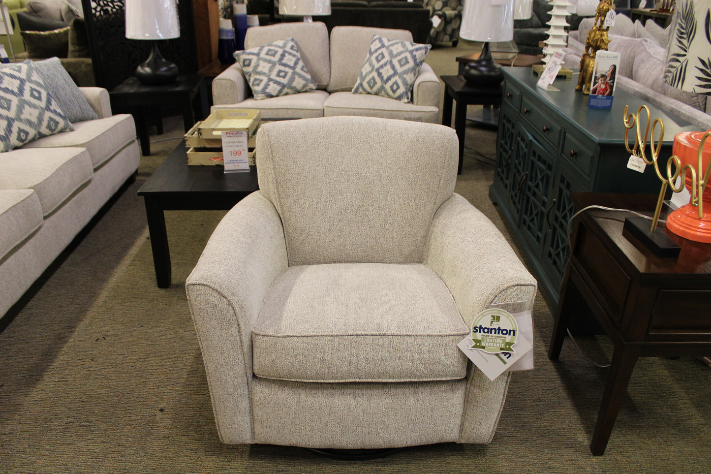 Stanton 97670 Vibrant Vision Oatmeal Swivel Accent Chair