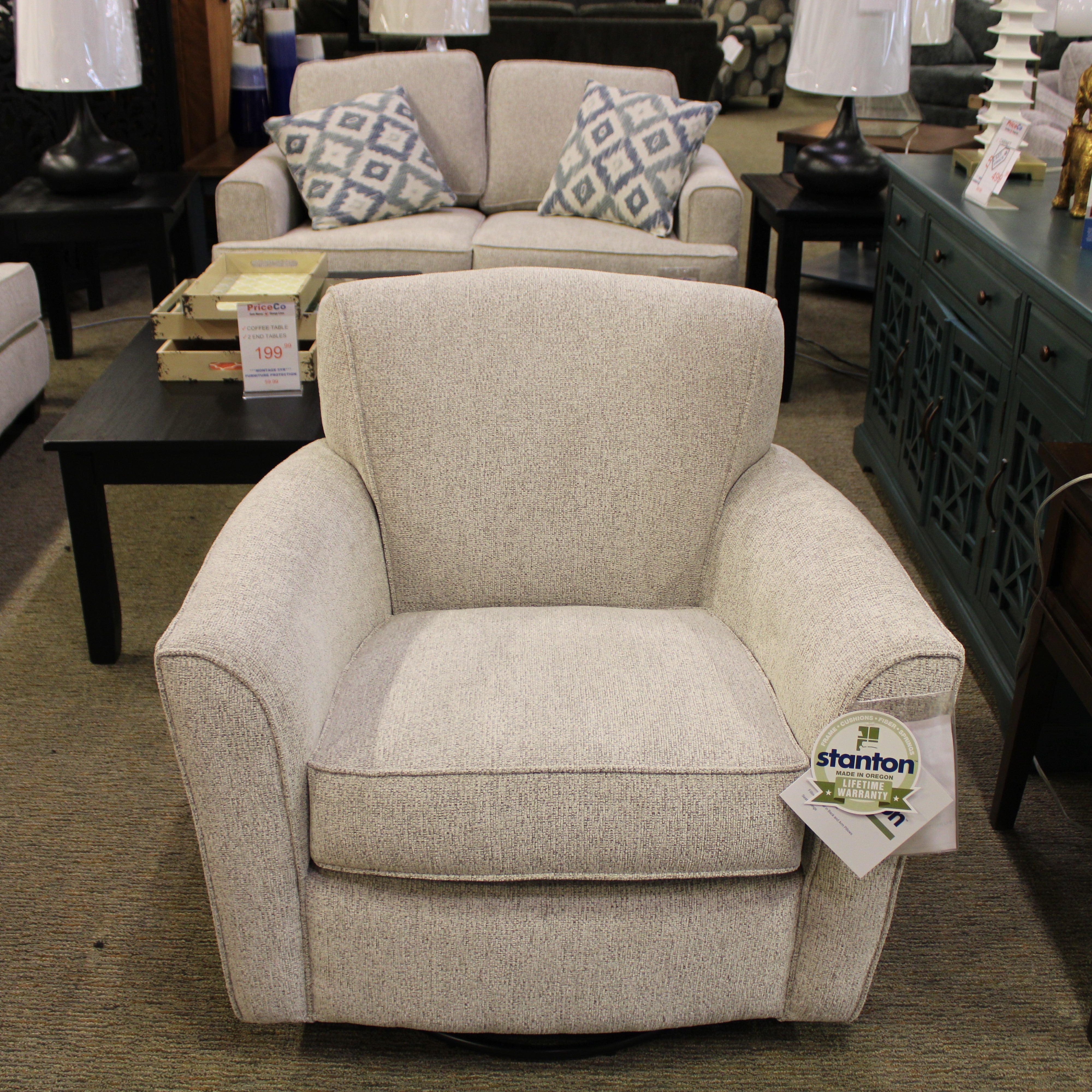 Stanton 97670 Vibrant Vision Oatmeal Swivel Accent Chair