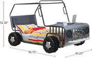 FOA CM7766-BED Trekker Gun Metal Truck Jeep Twin Bed