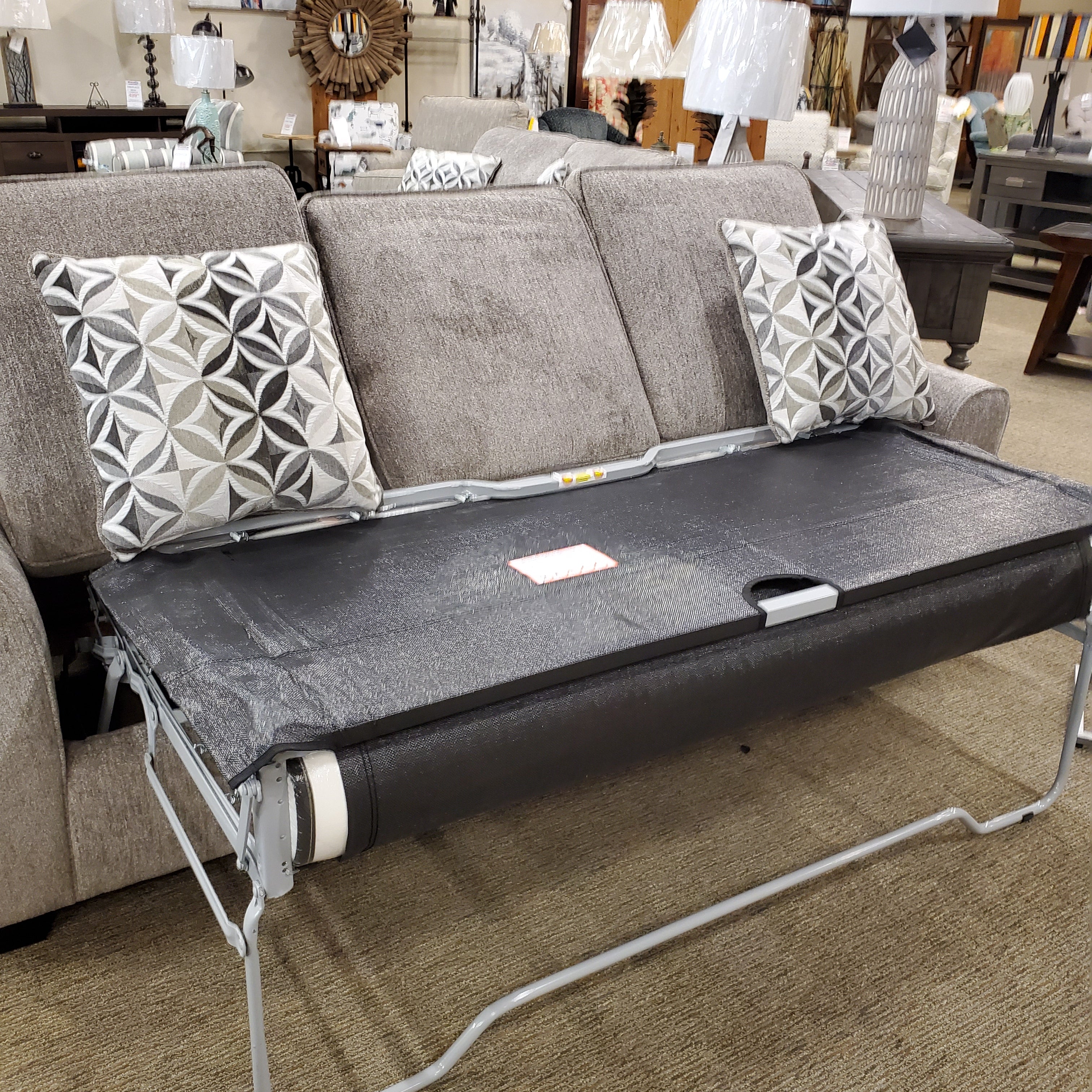 Stanton 64315 Lux Pewter Terrazzo White Gold Queen Sofa Sleeper