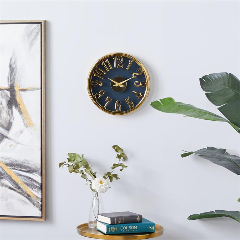UMA 67839 Blue Aluminum Coastal Wall Clock