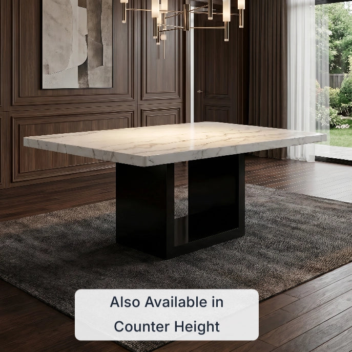 FOA CM3744T-Table Kian White Marble Table Only