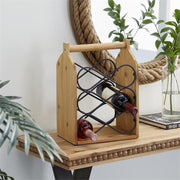 UMA 89291 Brown Wood Rustic Wine Holder