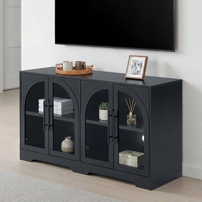FOA SL-AC8000BK-3A Halstead Black TV Stand