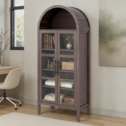 FOA SL-AC8001WN-3A Gateshead Walnut Arched Cabinet