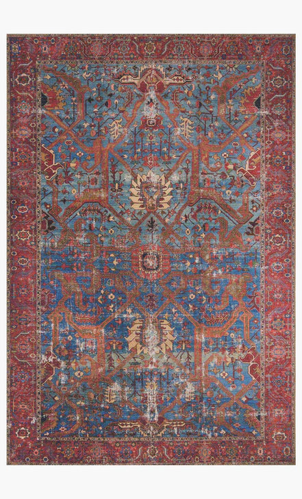 Loloi Loren LQ-10 Blue / Red 5 x 7